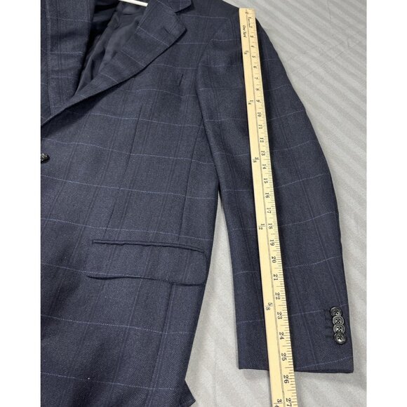 Ermenegildo Zegna Blazer Mens 52 Large Windowpane 100% Cashmere Italy Jacket - Picture 13 of 14